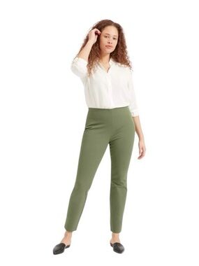 Everlane Olive High-Rise Slim Ankle Pants